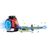 80CC Gas Backpack Leaf Blower – 4.8-HP 2-Cycle Gas Leaf Blower, 900-CFM High-Velocity, 206-MPH High Airflow, Powerful Clearing Performance and Ergonomic Harness System (Red-80CC)