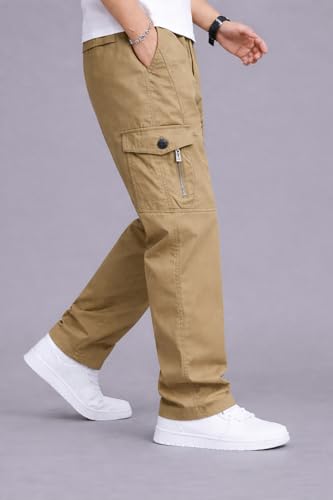 Image of Vikita Enterprise Men's Relaxed Fit Cotton Cargo Pant with Full Length and Zipper Closure Type | Mens Cargo Pants with Pocket