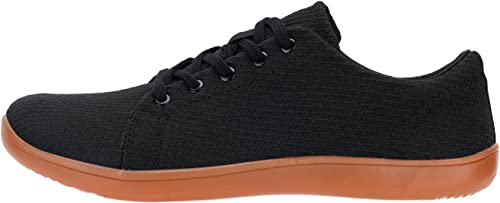 Whitin Men's Fashion Barefoot Knit Minimalist Sneakers Wide Width Fit Zero Drop Sole Size 10.5-11 Minimus Casual Outdoor Tennis Shoes Walking Woven Lightweight Laces Up Black Gum 44 #TOP3