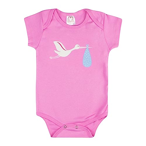 Conjunto 6 Peças Body Bebe Manga Curta Algodão Menino e Menina (G, Menina)