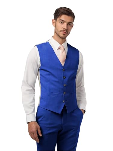 Men's 3 Pieces Suit Elegant Solid Six Button Slim Fit Double Breasted Party Blazer Vest Pants Set3