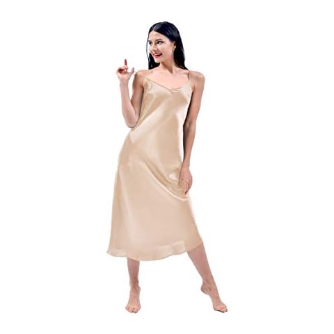 THXSILK Silk Nightdress 19 Momme Natural Mulberry Silk Night Dress Women's Long Silk Nightwear Cover