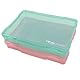 Craftelier - Set mit 2 Organisationsboxen für Scrapbooking und Bastelarbeiten | Rosa und Türkis transparent - Größe ca. 19,8 x 14,6 x 3,1 cm