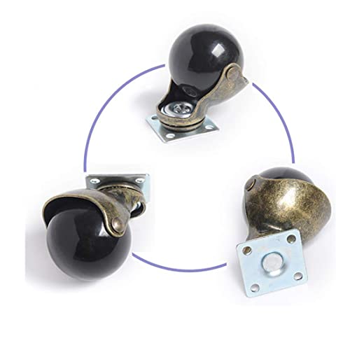 2 Roues de roulette pivotante de pouce Ensemble de 4, Roues de Roue à Balle Or Antique avec 360 Degré Rotation,Coffrets à Balles pour meubles, Canapé, Piano, Table basse, Table d'appoint sur tapis (vissées incluses)