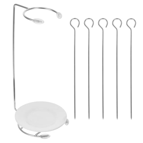 GANAZONO Supporto Porta Spiedini Barbecue in Acciaio Resistente Leggero e Portatile Facile da Pulire per Grigliate di Carne Verdure e Pesce per Barbecue e Picnic all Aperto