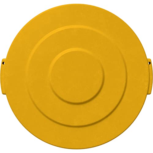Image of SPARTA Bronco Lid for 20 Gal. Trash Can, Durable, Food-Safe, NSF and HACCP-Compliant, Lid for Commercial Use (Container Sold Separately - Fits Bronco Only), Polyethylene, 20 Gallon, Yellow (Pack of 6)