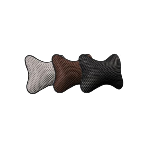 Cojín de asiento de coche y reposacabezas de soporte para cuello transpirable negro (2 piezas) 3