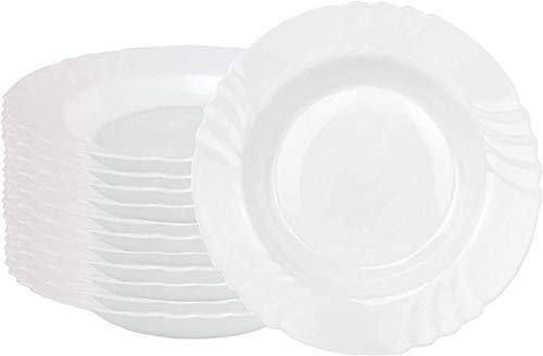 Bormioli Rocco 12er Set EBRO Suppenteller, tiefer Teller, 23,5 cm, 300 ml, Opal-Hartglas