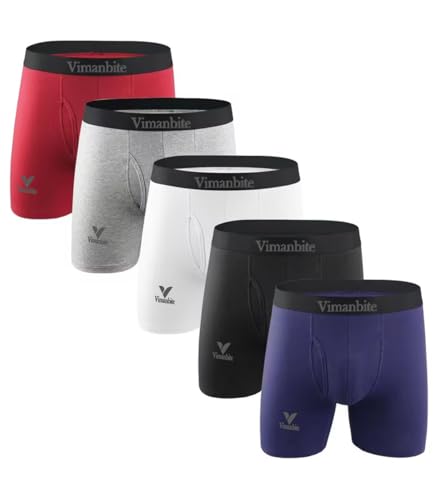 Mens Underwear Boxer Briefs. Soft Cotton. Sweat-Wicking. Long Styles And Short Versin Multiple-Piece Sets.