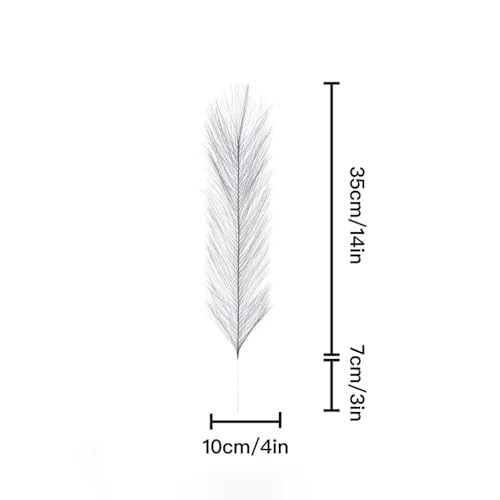 10 piezas de flores artificiales de pasto pampas gris 42 cm miniatura 5
