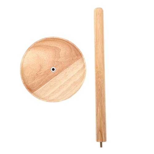 MUCKLILY Soporte para Rollo de Papel Higiénico de Madera Maciza Soporte Vertical Base para Paños de Limpieza Color Madera Clara de Caucho 1 Unidad para Hogar y Oficina
