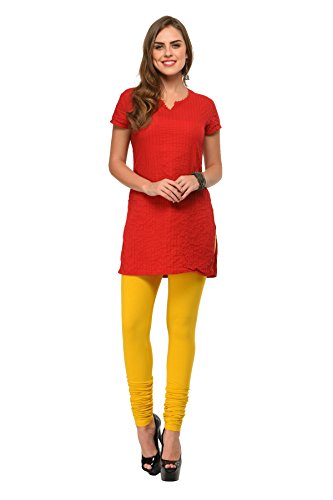 Image of Frenchtrendz Women's Cotton Spandex Stretchable Mid Rise Slim Fit Churidar Leggings Pull On