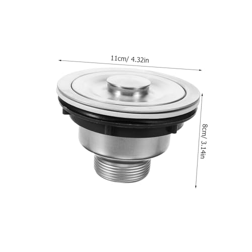 Colador para fregadero de acero inoxidable con cubierta de cesta profunda miniatura 2