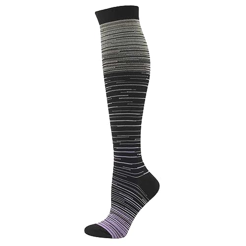 Generisch Medias de apoyo para hombre y mujer, para senderismo, para correr, ciclismo, deporte, compresión, vuelo, calcetines de compresión, calcetines neurosocks trombosis, 01 morado, L