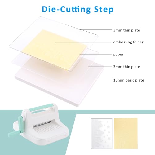TIANSE Die Cutting Machine Kit 6 Inch Opening A5 Size Die Cutting Embossing Machine for Scrapbooking Card Making Paper Craft - Thumbnail 5