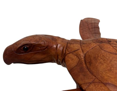 Estatua de Tortuga tallada en madera única miniatura 4