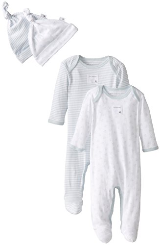 Image of Burt's Bees Baby Girls' Set of 2 Organic Coveralls and Knot Top Hats