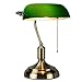 Produktbild Traditionelle Bankerlampe, Schreibtischlampe, aus Metall, antik, mit Kette, Lampenschirm aus Glas, grün, Nachttischlampe für Schlafzimmer Messing Finish