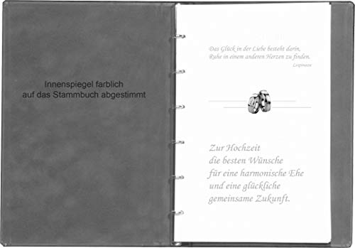 '"You & Me Family Register Blue Velour Heart Embossed Silver Partnerschafts Life Book, Log Book (60001), a5 - Image 2