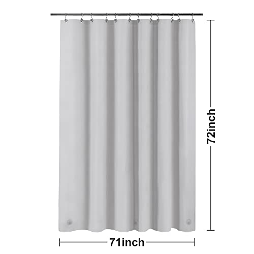 Image of Barossa Design Shower Curtain Liner - Premium PEVA, BPA & PVC Free, No Chemical Smell, Lightweight Standard Size Shower Curtain with 3 Magnets, Metal Grommets -Silver Gray