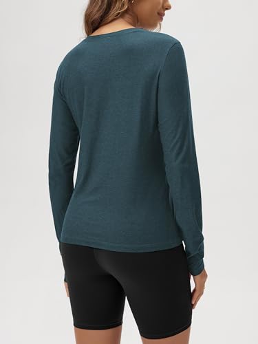 Image of ODODOS Women's Long Sleeve T-Shirt - Ultra Soft odSTRATUM Tech Performance Top UPF 50+ Breathable Crew Neck Pullover