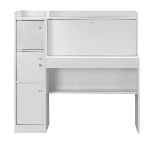 Image of DeckUp Plank Versa Engineered Wood Study Table and Office Desk (White)