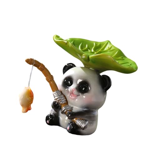 Pocoiau Estatua De Pescador Animales Resina Adorno Escritorio Arroyo Montaña para Exhibición Decorativa Interior Decoración Pesca En Miniatura para Escritorio