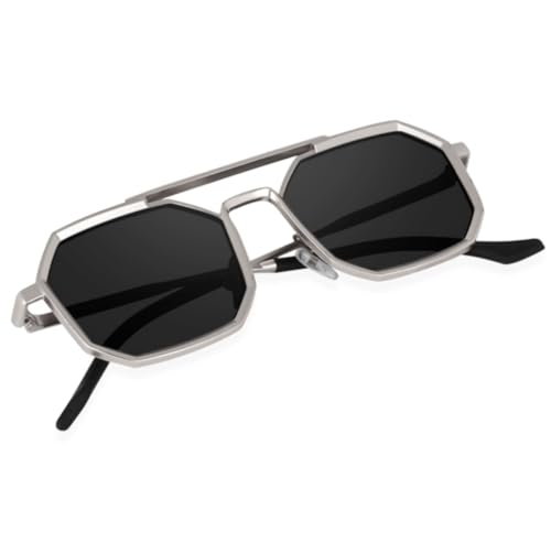 Image of IFLASH Vintage UV Protection Retro Square Metal Body Sunglasses For Men & Women