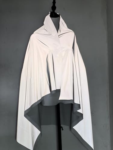 High Visibility Silver Reflective Fabric Gray Soft Material Sew On for Clothing Size: 55 in x 2yd