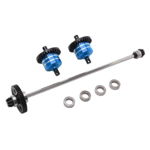 Différentiels d'arbre central MJX 14211 acier chromé avant arrière bleu