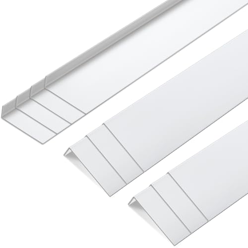 Image of Sasylvia 10 Pcs 3 x 1 x 48 Inches Wall Corner Protector Guards, Avoid Scratching Scuffs, White Vinyl Corner Trim Molding, Ease Install & Cleaning for Door Countertop Furniture Cabinet Protection
