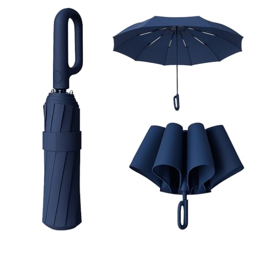 Image of Owme UV Umbrella for Women, Mini Folding Portable 3-Fold Umbrellas | Manually Open & Close for Rain and Sun Protection, Anti-Slip Handle | Windproof Umbrlla | Chata for Rain for Men
