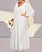 Pinup Fashion Women Plus Size Wedding Dress Long Sleeve White Bridal Shower Formal Chiffon Bride Elegant Wrap Ruched A-Line Maxi Dress