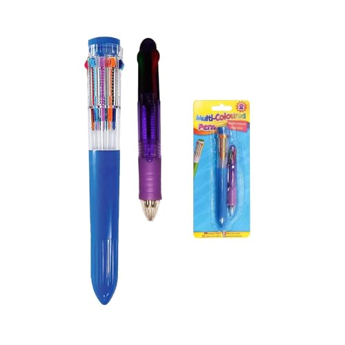 4 Stück 10-farbige Kugelschreiber – Einziehbar, 0,5 Mm Spitze, Mit Cartoon-Design