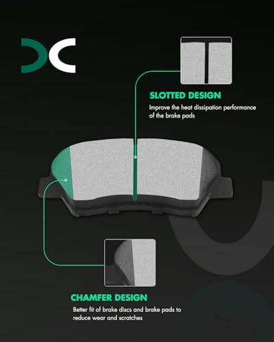 Image of SCITOO D1543 D1594 Ceramic Brake Pads Sets Front & Rear w /Hardware Replacement 2011-2016 For Hyundai For Elantra
