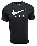 Nike Men's Swoosh Air Metallic Graphic Tee (Small, Black)
