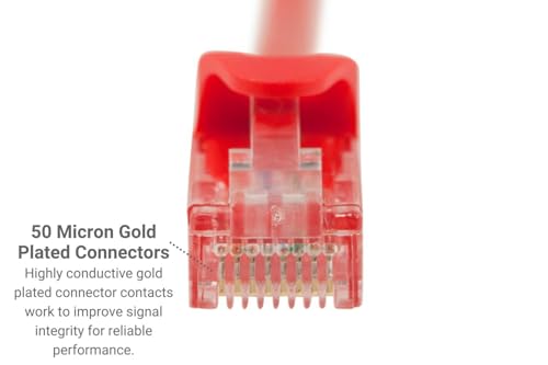 Cable de red Cat6 UTP patch cord 10 ft rojo RJ45 miniatura 4