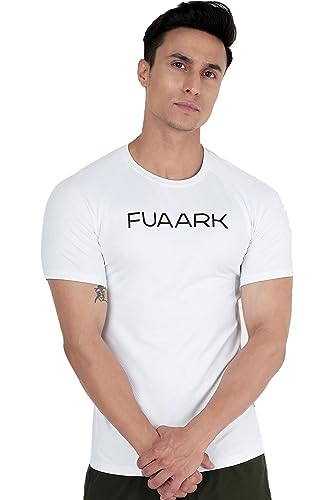 Image of FUAARK Men's Aura Textured Round Neck Regular Fit Gym Sports T-Shirt