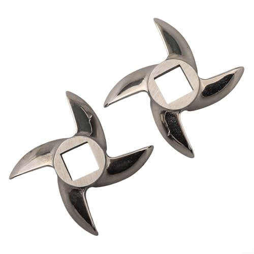 NexRen Cuchillas de corte de repuesto para picadoras de carne, 2 piezas de acero inoxidable, placa de corte profesional en forma de cruz, pieza de repuesto