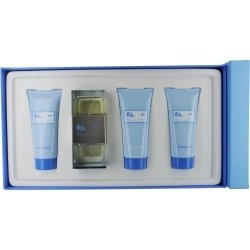 Blue Eyes by Rampage for Women 4 Piece Set 3.0 oz Eau De Toilette EDT Spray + 0.2 oz Eau De Toilette EDT Spray + 6.8 oz Body Lotion + 6.8 oz Shower Gel