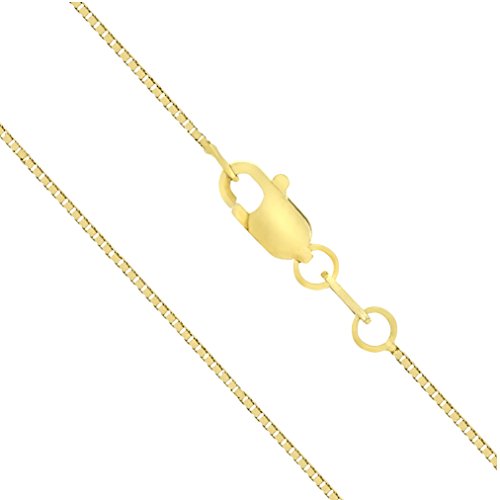 Honolulu Jewelry Company 14K Solid Gold 0.7mm Box Chain Necklace, 16