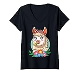 Photo Gallery donna simpatici animali lama alpaca amanti dei lama per bambini maglietta con collo a v Photo Gallery donna simpatici animali lama alpaca amanti dei lama per bambini maglietta con collo a v