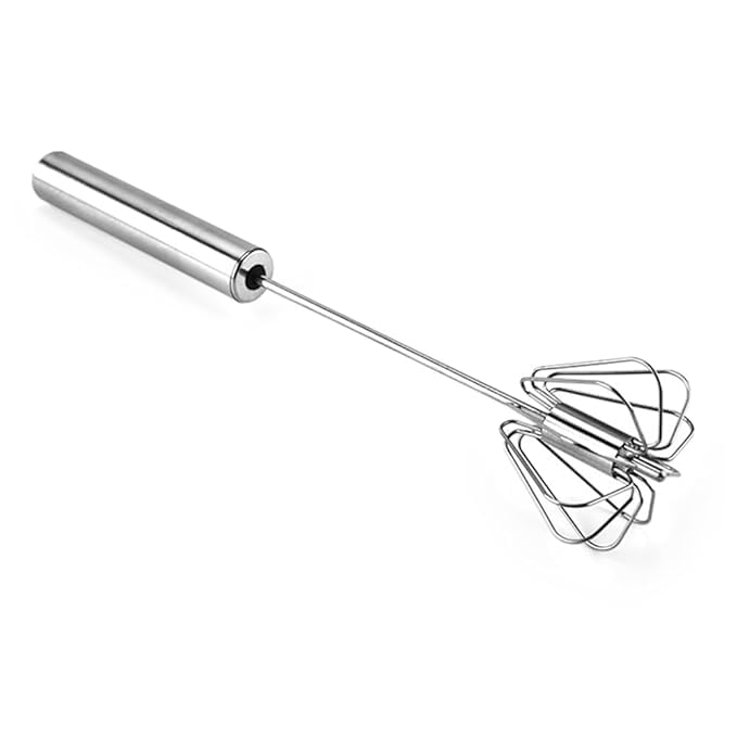 Hand Press Blender Steel | Automatic Egg Beater & Rotary Mixer for Coffee, Milk, Cream, Eggs | Manual Handheld Mixer for Baking & Cooking | No Electricity Needed | Easy to Use-image-30