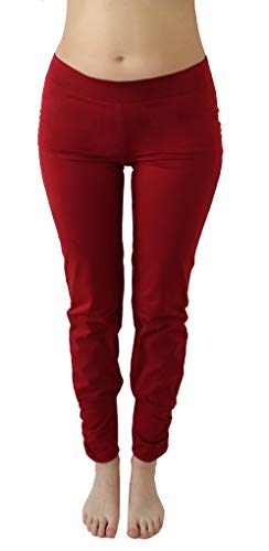 Leela Cotton Damen Yoga-Hose Bio-Baumwolle/Elasthan (M, Rot)