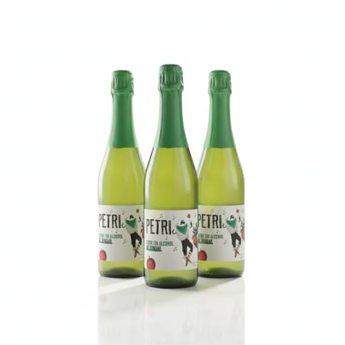 Sidra Petri Sin Alcohol 75 cl – Sidra Natural Refrescante y Sin Gluten de la Bodega Petritegi – Elaborada con Manzanas Seleccionadas (Pack 3)