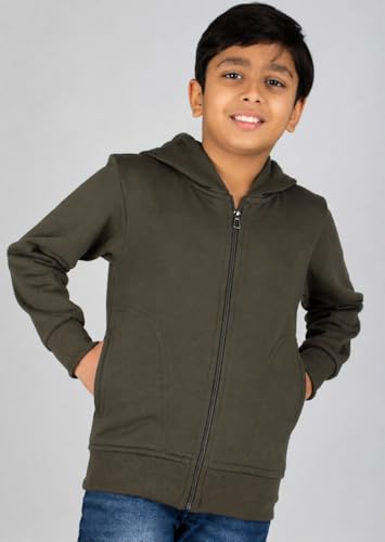 Image of ADBUCKS Unisex Fleece Cotton Zipper Sweatshirt with Hoodies for Boys and Girls