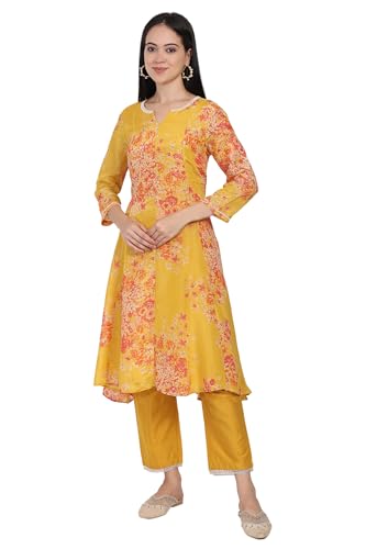 Kurta évasée femme pantalon droit W for Woman jaune Zari XS