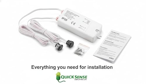 Image of Quick Sense QS-WR22 Wardrobe Sensor Switch Double Door | Automatic IR Door Sensor for Almirah, Closet & Cabinet Lights | 220-240V AC, 500W | Both Doors Shut to Switch Off