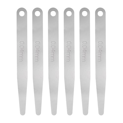 Image of sourcing map 6pcs Metric Thickness Feeler Gauge 0.04mm Single Blade Oval Feeler Gauge 304 Stainless Steel Gap Measuring Tool for Repair Valve Guitar Spark Plug