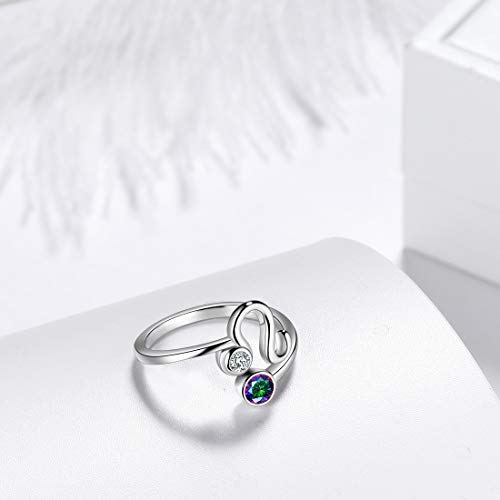 Anillos del zodiaco ajustables de plata de ley, el regalo de horóscopo para mujeres 5